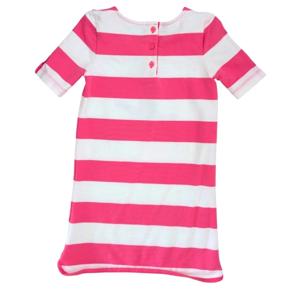 Gymboree Pink and White Striped Top with Blue Detail Casual Cotton Size 5T - Picture 2 of 6